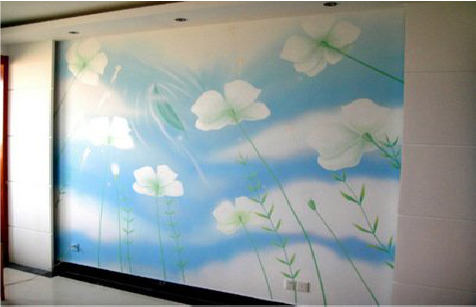 那坡画墙绘怎么画好白云的蓬松感?