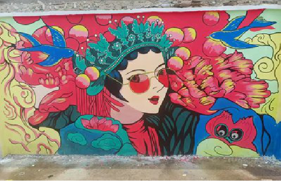 那坡墙体彩绘-网红墙