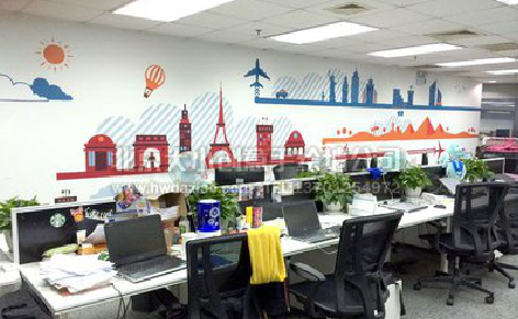 那坡教你设计办公室墙绘的方法。