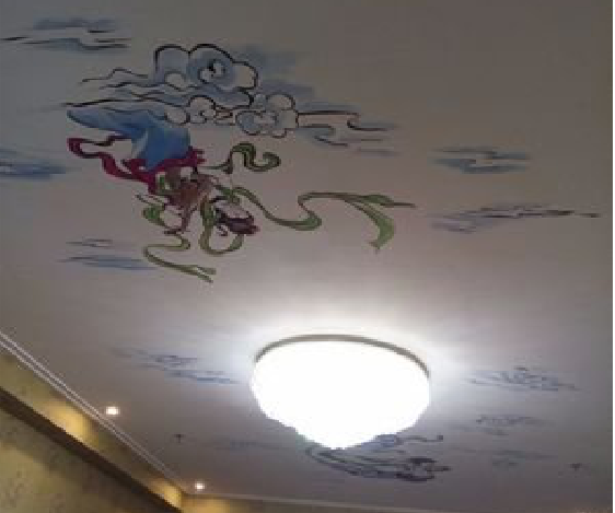 那坡如何快速绘制天花板上的手绘墙？