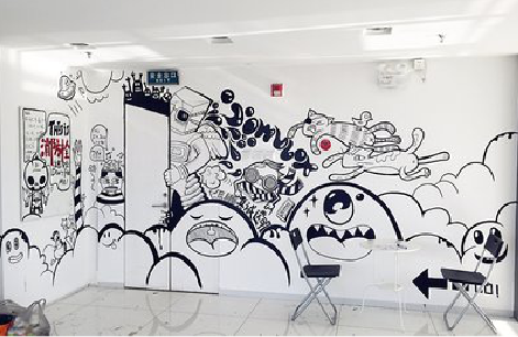 那坡手绘墙并非传统涂鸦。